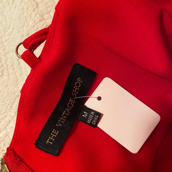 3/$40 Red Cut-out Slit Dress - Picture 6 of 6